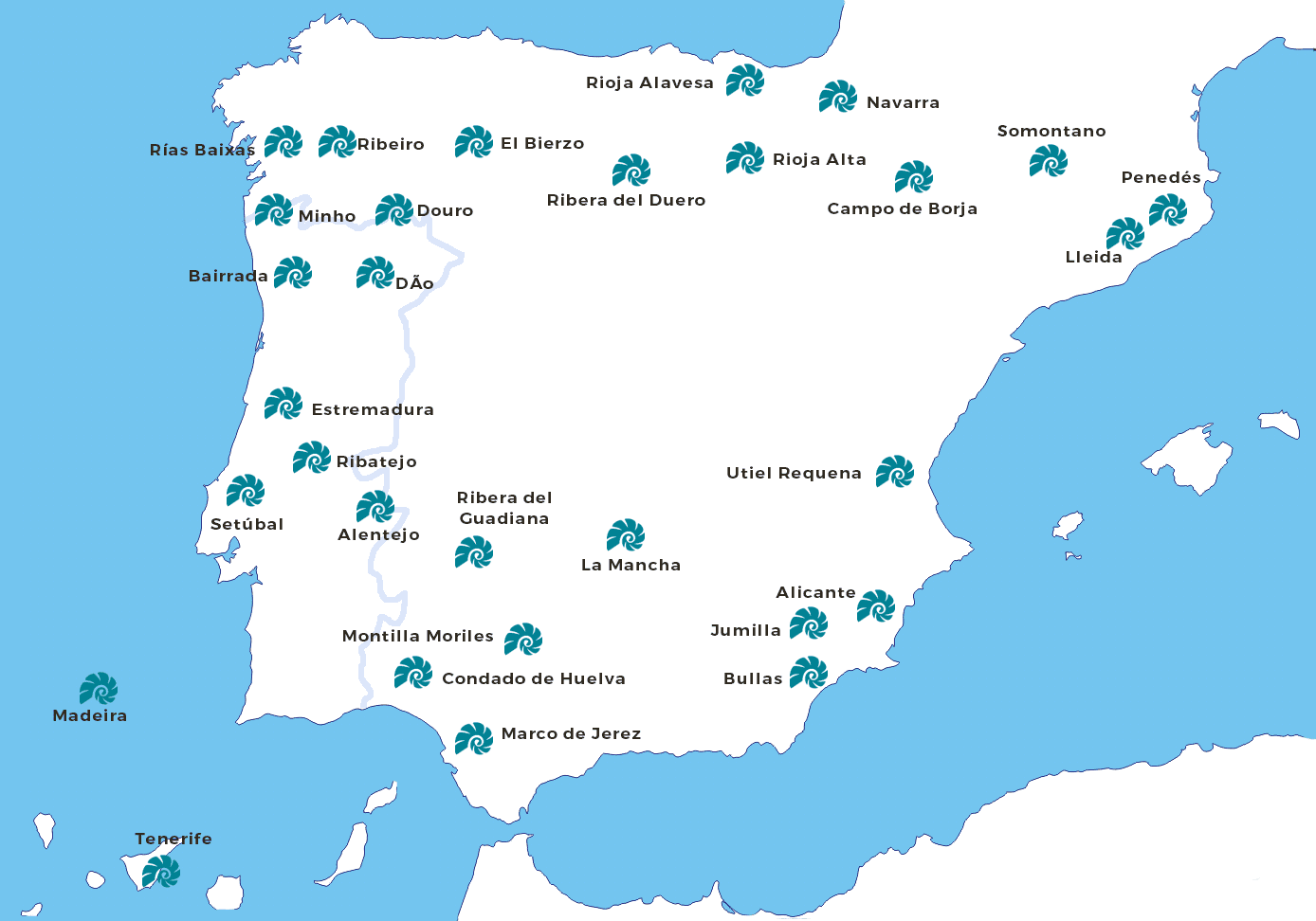 Mapa con ubicaciones
